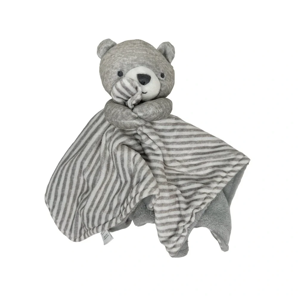 Carters Just One You Gray White Stripe Bear Baby Blanket Target Plush Lovey